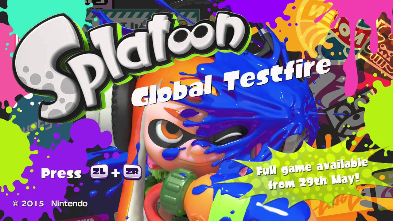 Splatoon 1 Global Testfire - Title Screen