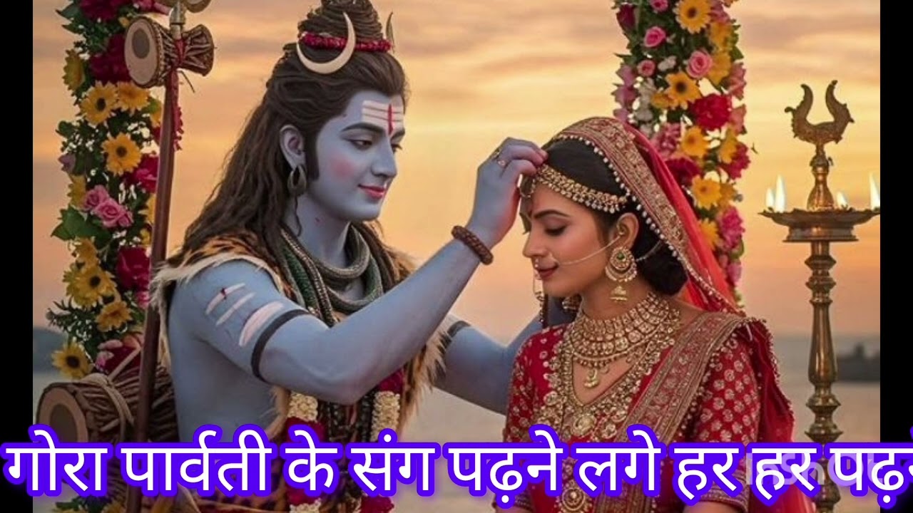 भोले पार्वती के संग पढ़ने लगी हरे हरे पढ़नेलगे