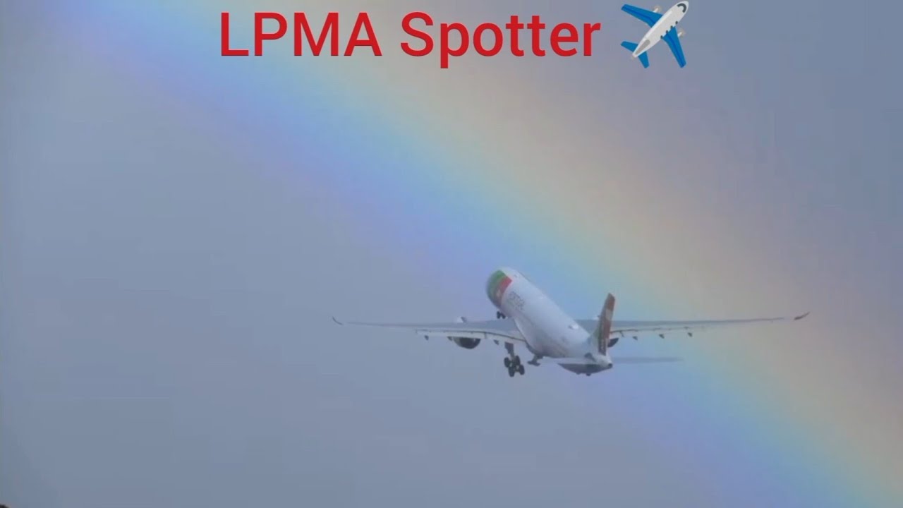AMAZING RAINBOW DURING TAKEOFF A330 TAP at Madeira Airport ✈️