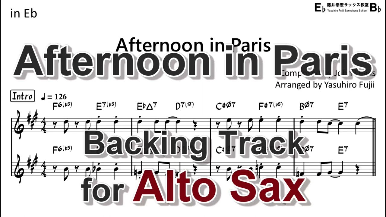 Afternoon in Paris - Backing Track with Sheet Music for Alto Sax