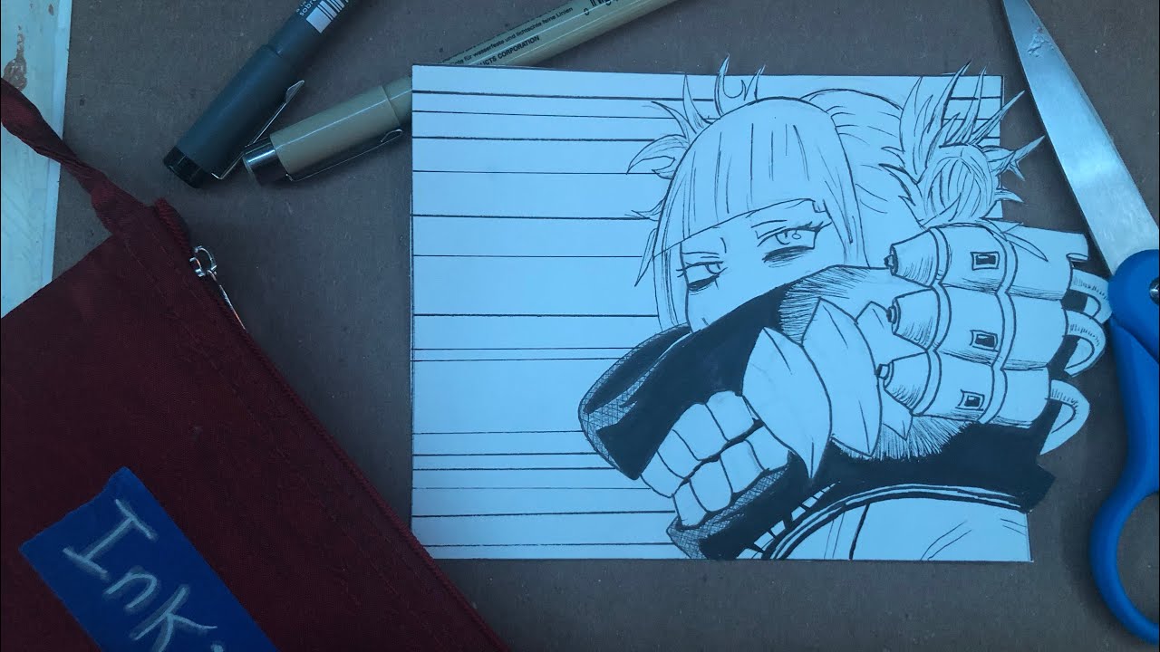 Drawing ASMR 3 (sketching, inking, marker sounds) NO TALKING
