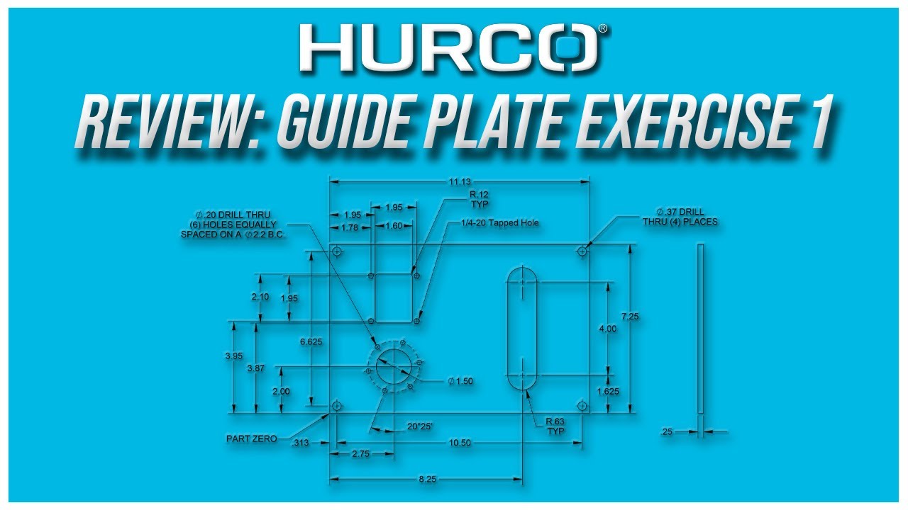 Упражнение 1: Направляющая пластина | Вводный курс обучения Hurco Mill