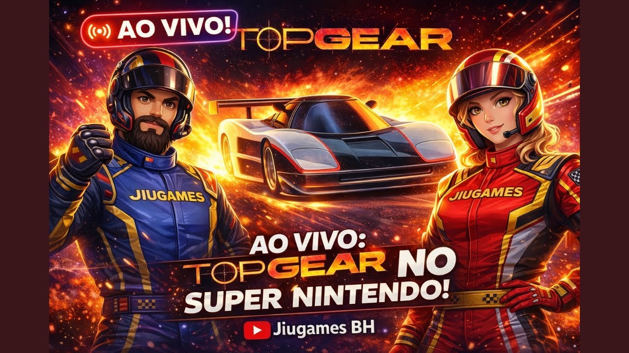 LIVE: 🏁 DESAFIO JIUGAMES x SRA JIU – TOP GEAR (SUPER NINTENDO) 🏎️🔥