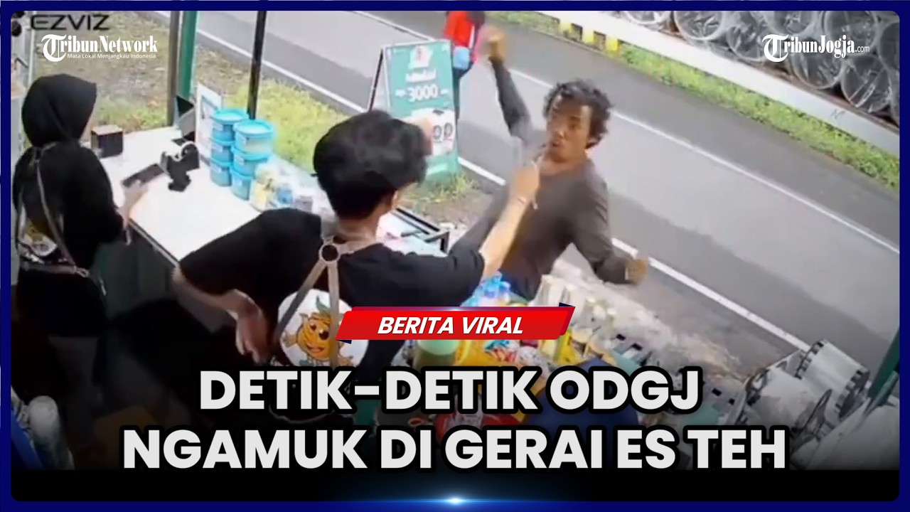 MOMEN ODGJ NGAMUK LEMPAR ES TEH KE PEDAGANG YANG MENAWARINYA MINUMAN