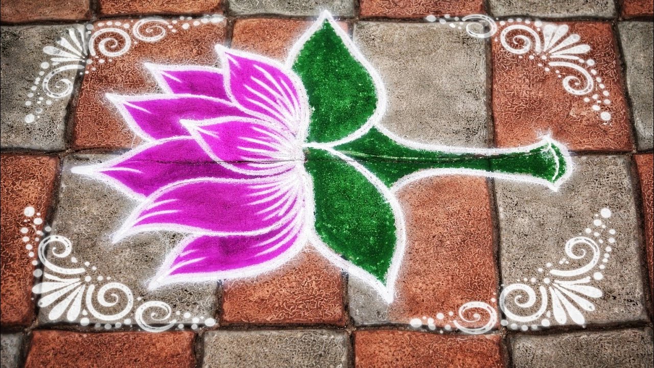 Beautiful Lotus Kolam Design | Simple & Elegant Rangoli #LotusKolam #KolamDesign #RangoliDesign