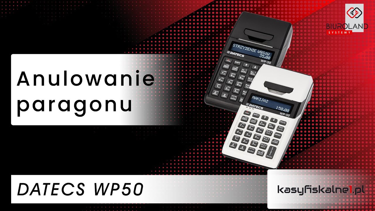 Anulowanie paragonu na kasie fiskalnej Datecs WP50 Online