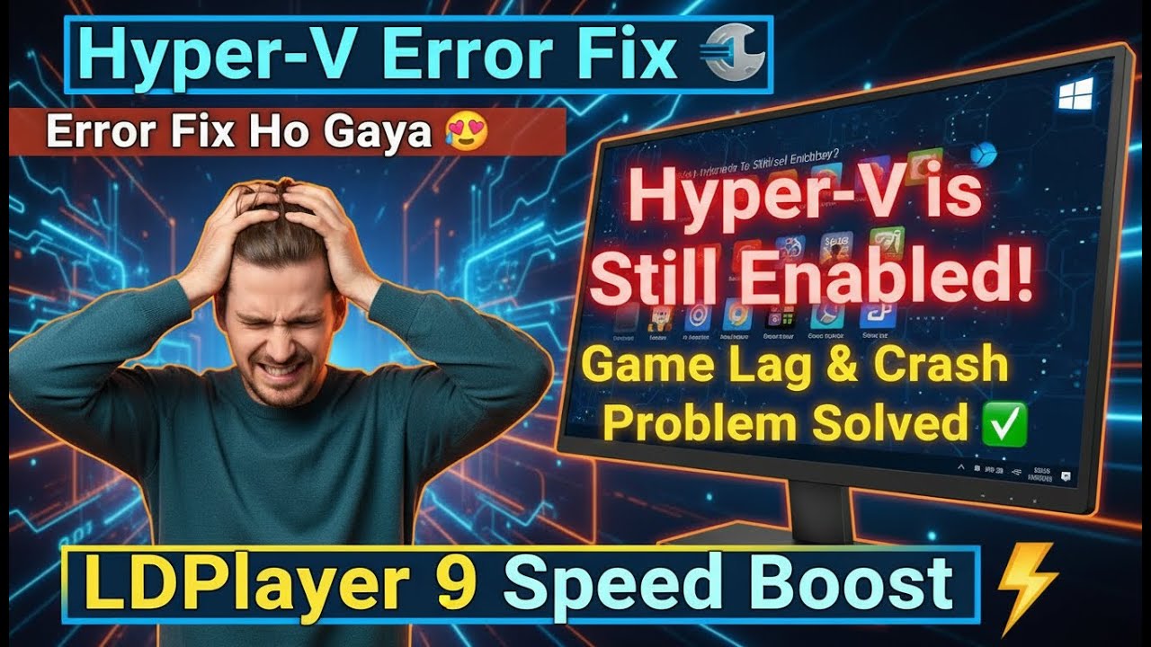 Hyper-V is Still Enabled Error Fix | LDPlayer 9 Game Lag & Crash Problem Solved ✅