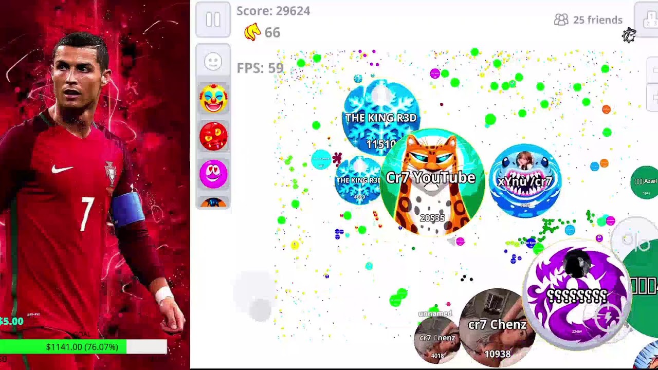 بث اقاريو كريستيانو - حياكم الله 🔥😤 - Live CR7 Agar.io