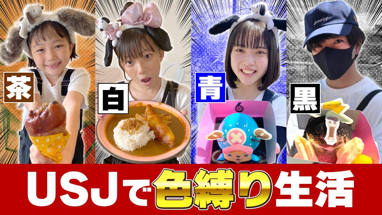 【カラー生活】ルーレットで出た色の食べ物しか食べられないUSJチャレンジやってみた！