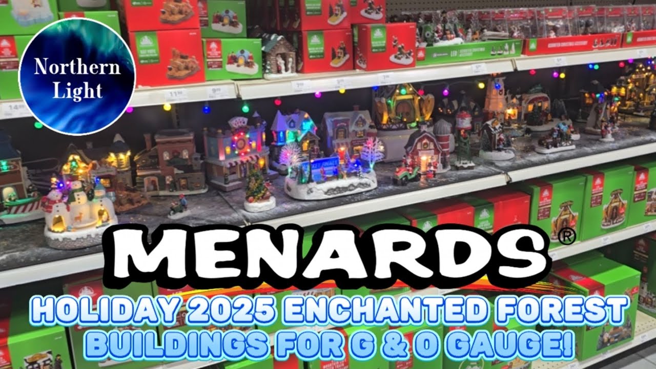 Здания «Зачарованный лес» Menards Holiday 2025 для моделей поездов колеи O и G / LGB!