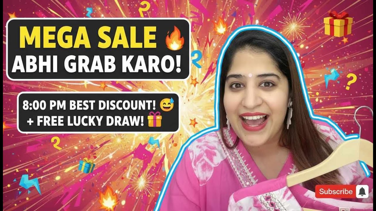 Mega Sale Tonight 🔥 8:00 PM Best Discount 💥 + Free Lucky Draw 🎁