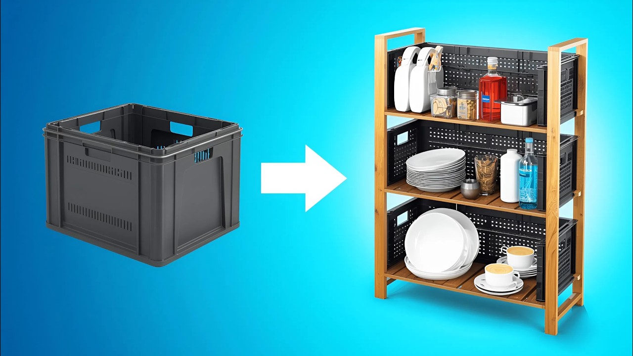 Very Few People Know You Can Turn Old Plastic Crates into a Storage Shelf | A Brilliant Invention