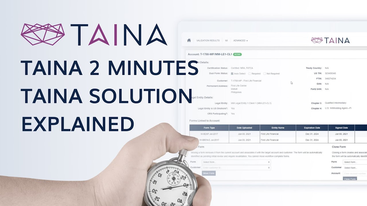 TAINA Solution Explained | FATCA & CRS Tax Validation Platform