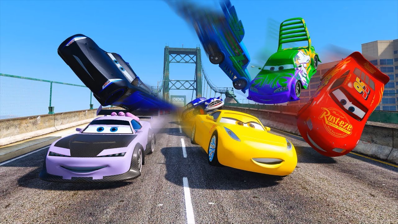Street Race Crash Cars 3 McQueen Jackson Storm Cruz Ramirez Boost Wingo & Friends
