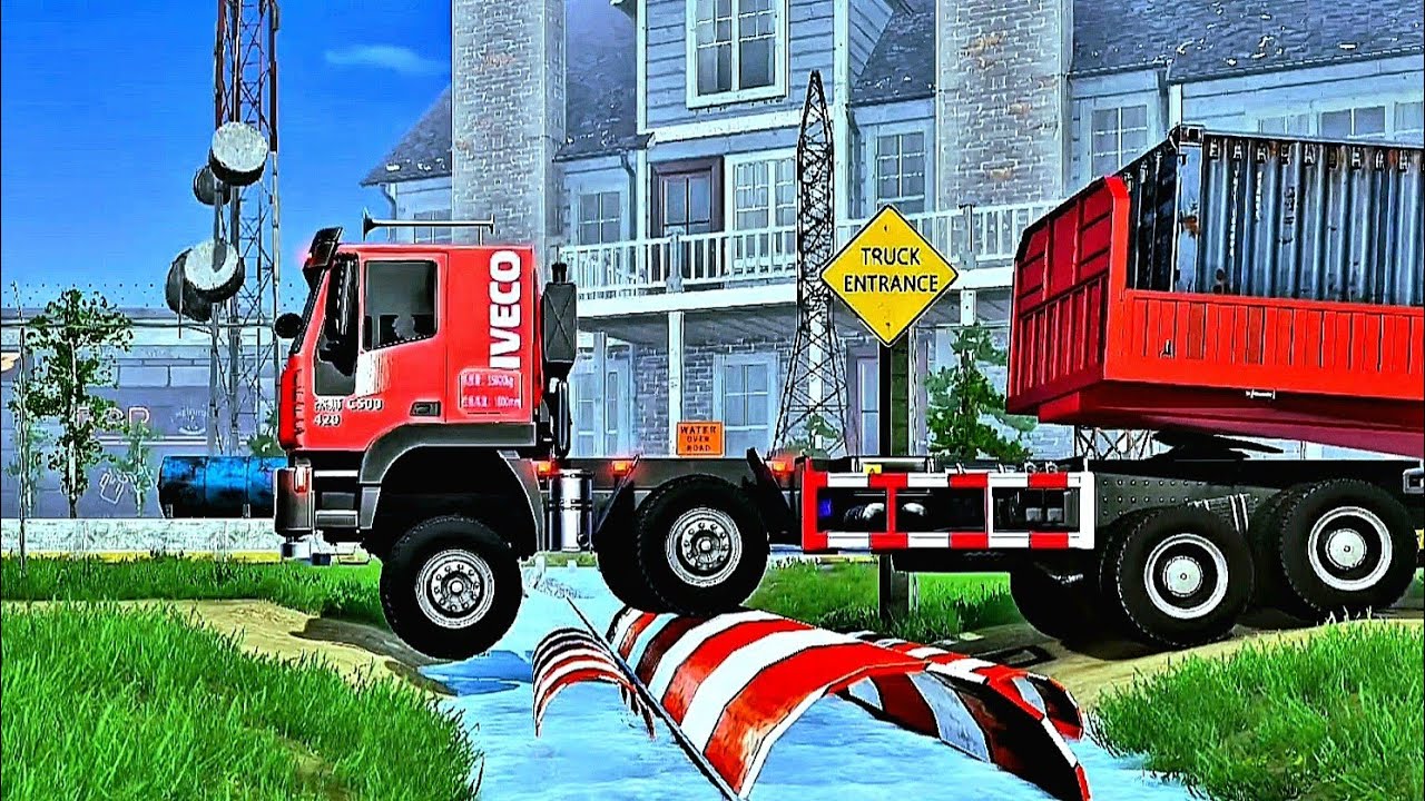 Big trucks crossing barriers | MudRunner 