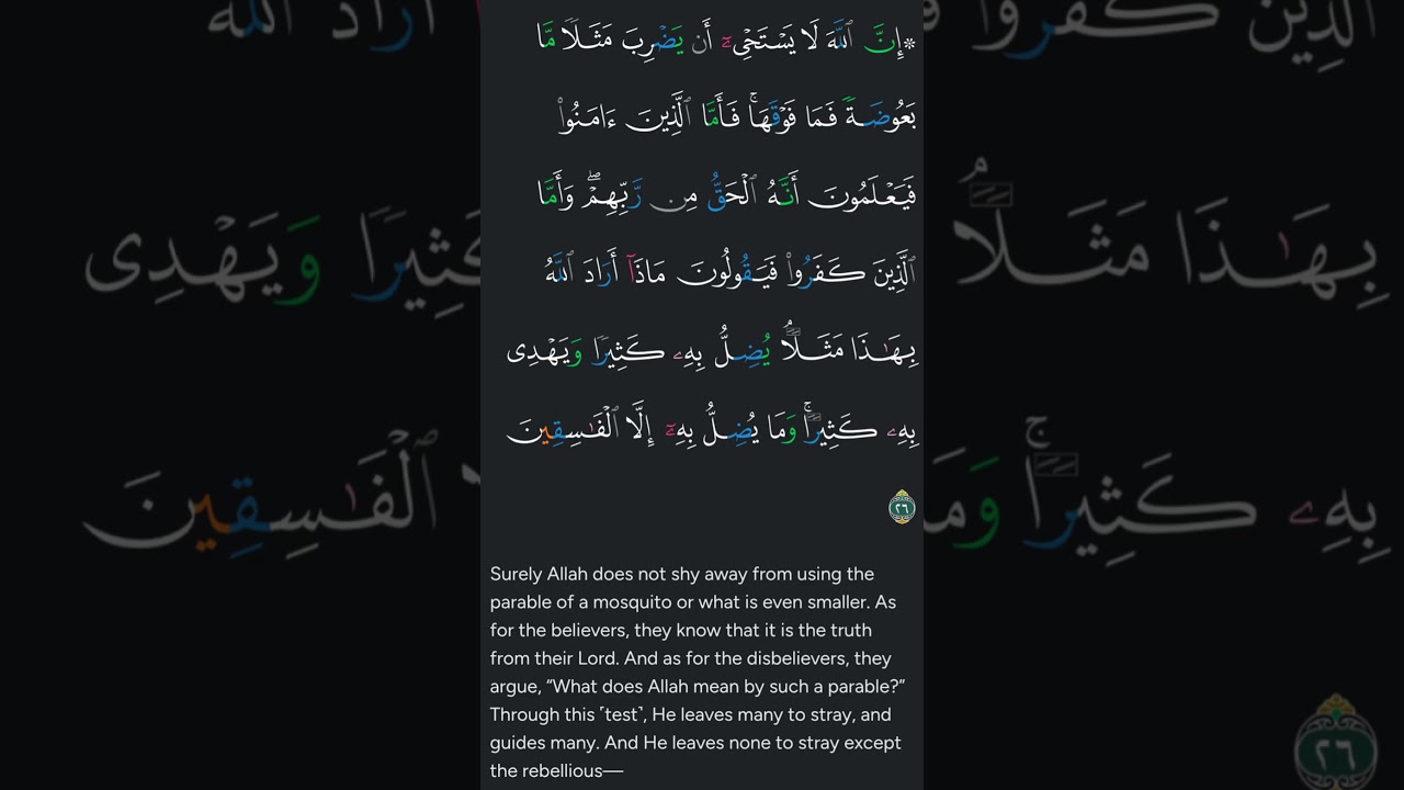 Surah Al Baqarah Ayat 26-27 Quran Recitation Holy Quran