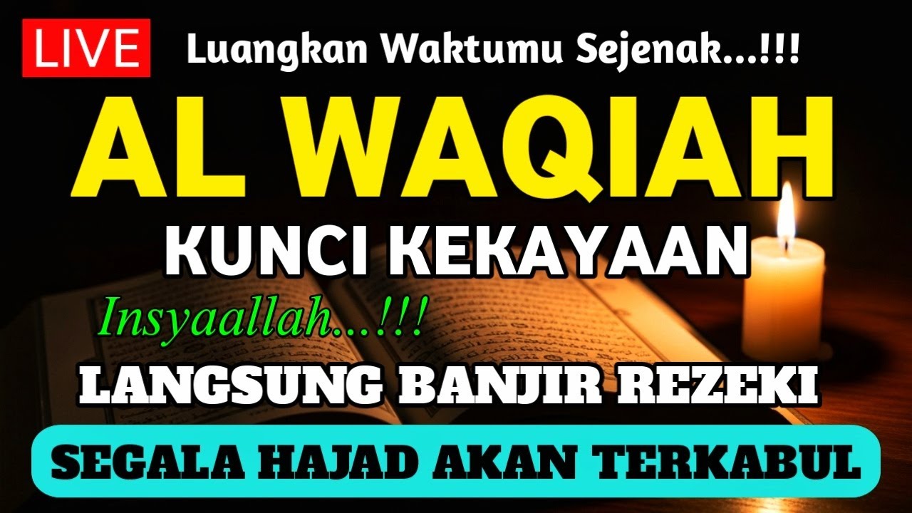 DZIKIR PAGI PEMBUKA REZEKI SURAH AL WAQIAH | AMALAN UNTUK REZEKI MELIMPAH DAN BERKAH