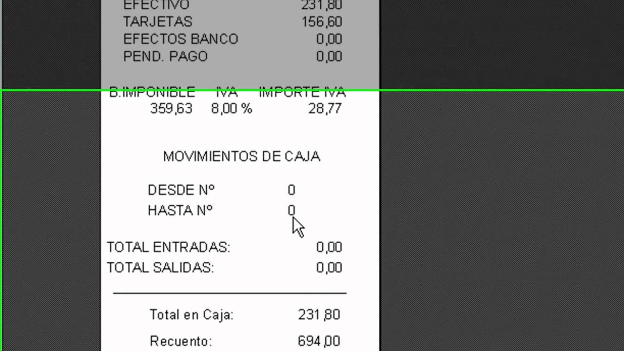 Cierre de día / turno y recuento de caja.