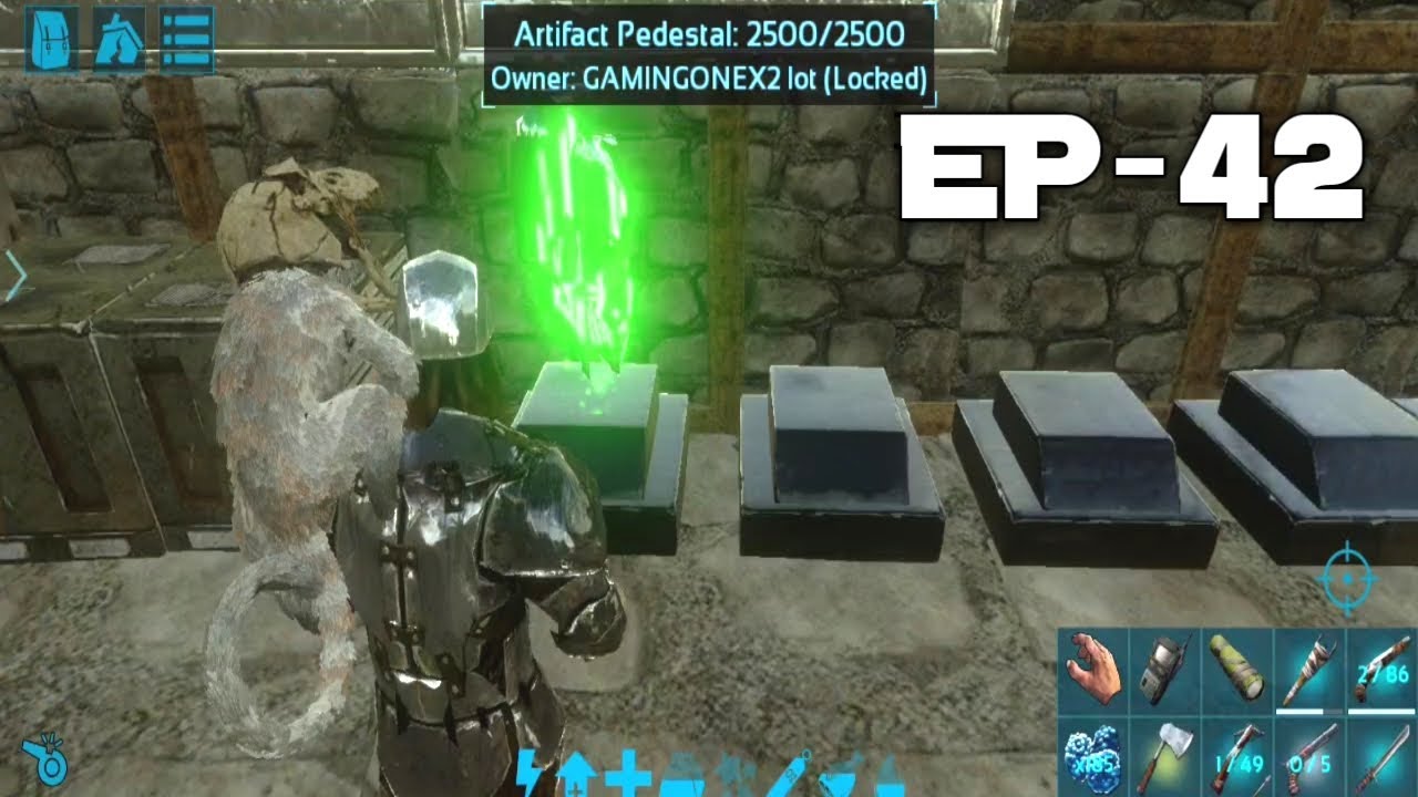 Ark Mobile Collecting All Artifacts And Making The Trophy Room | Redwood Hardcore-Brutal (Ep - 42)