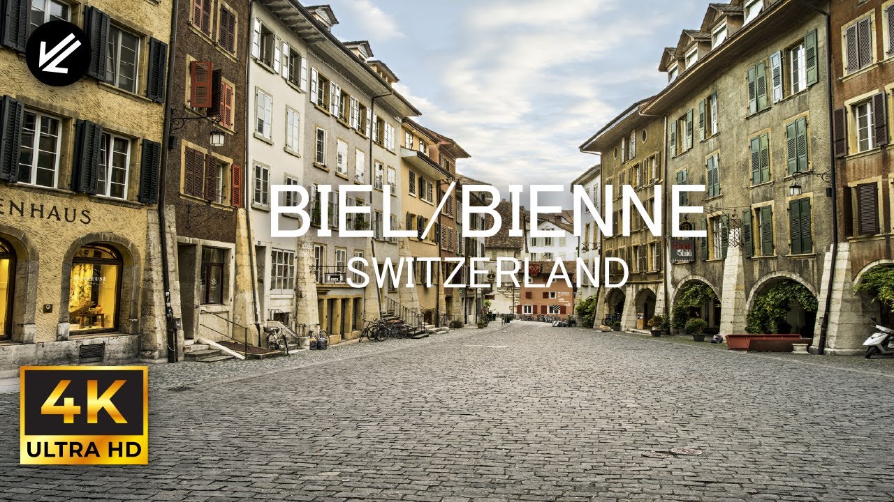 Biel (Bienne), Switzerland 4K | Aerial Tour of Historic and Modern Biel