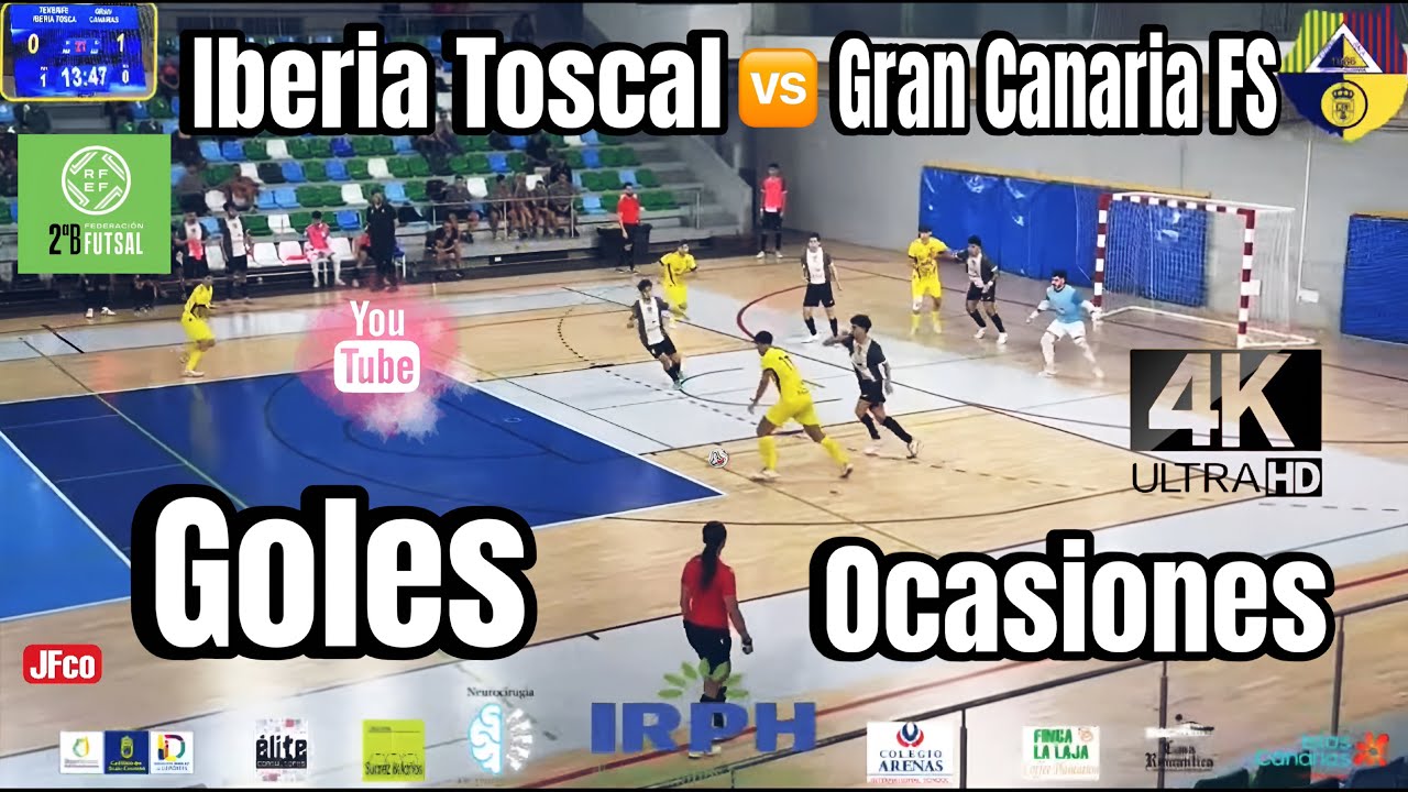 🔴Tenerife Iberia Toscal 🆚 Gran Canaria FS [1-1] ⚽️Goles®️ocasiones🏆2BRFEF Futsal ℹ️Jornada 12 🖥️4K