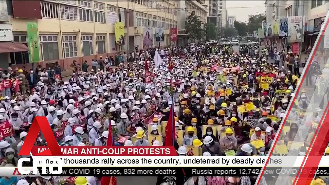 Tens of thousands of Myanmar protesters gather again, after authorities opened fire in Mandalay
