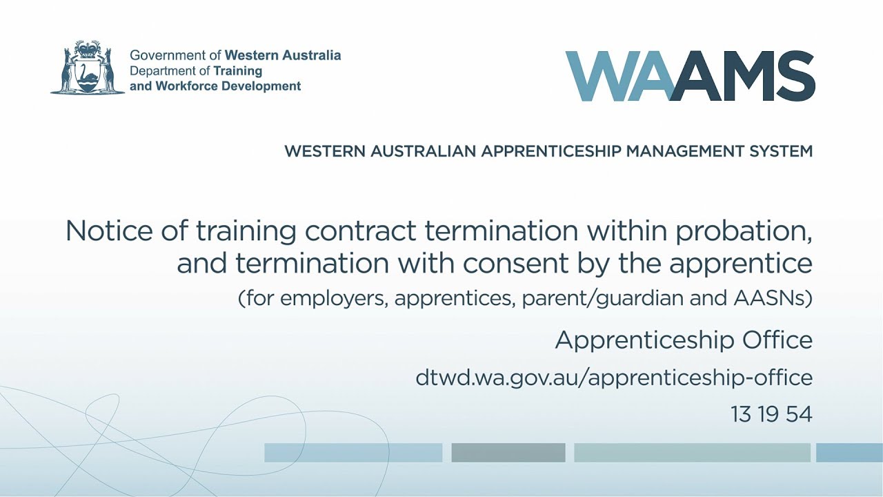WAAMS: Termination of a training contract with consent (for all users)