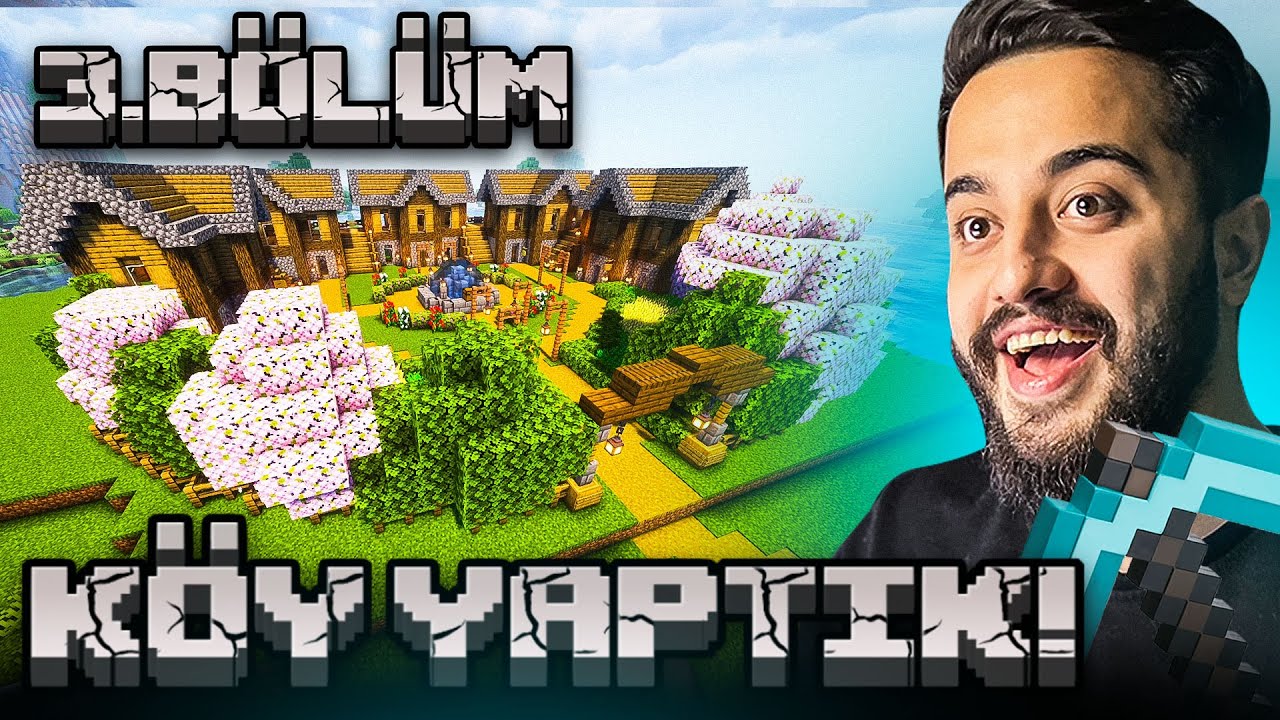 EVİ YIKTIK! YERİNE EFSANE KÖY YAPTIK! 24 SAAT BOYUNCA MADEN KASTIK! Minecraft 3. Bölüm