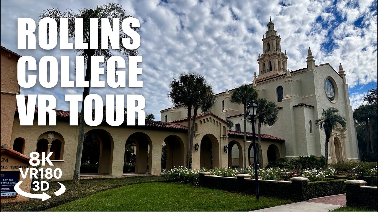 Rollins College VR Tour VR180 8K 3D, Winter Park FL. Scenic Lakefront Campus Tour, VR视频 8K 3D動画 VR旅行
