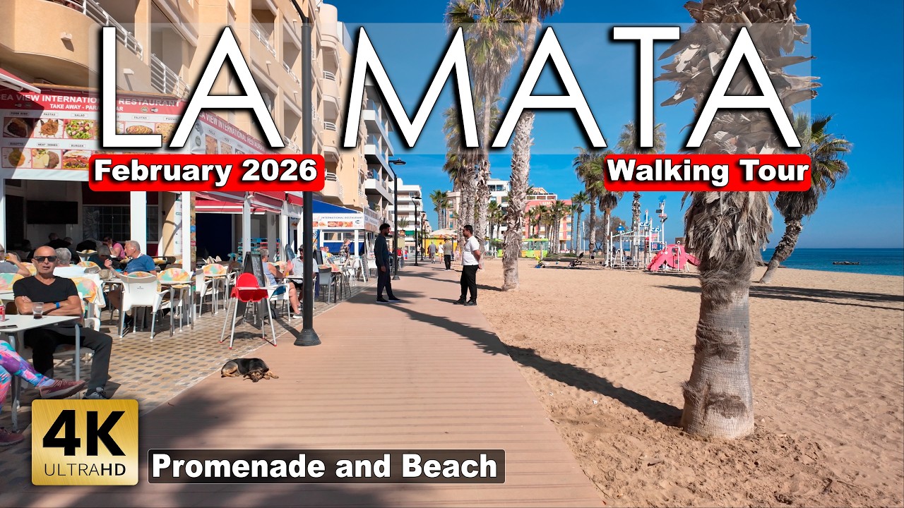 Torrevieja (La Mata) Promenade & Beach, February 2026 | Costa Blanca [4K 60 fps] Walking Tour