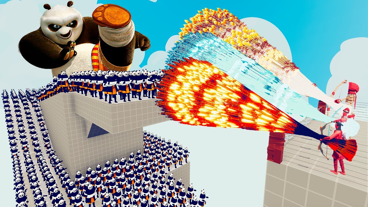 100x KUNG-FU PANDA + 2x GIANT vs 3x EVERY GOD - Totally Accurate Battle Simulator TABS
