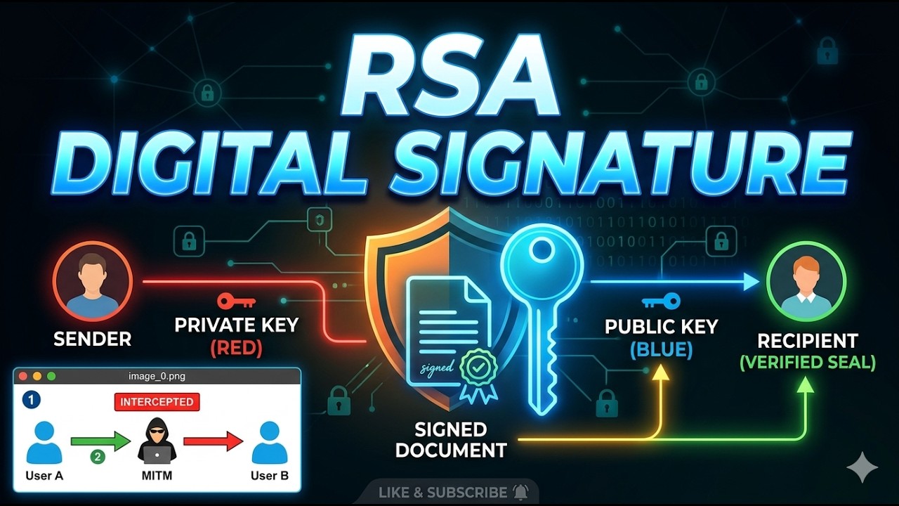 Цифровая подпись RSA: объяснение | Пошаговый числовой пример и проверка