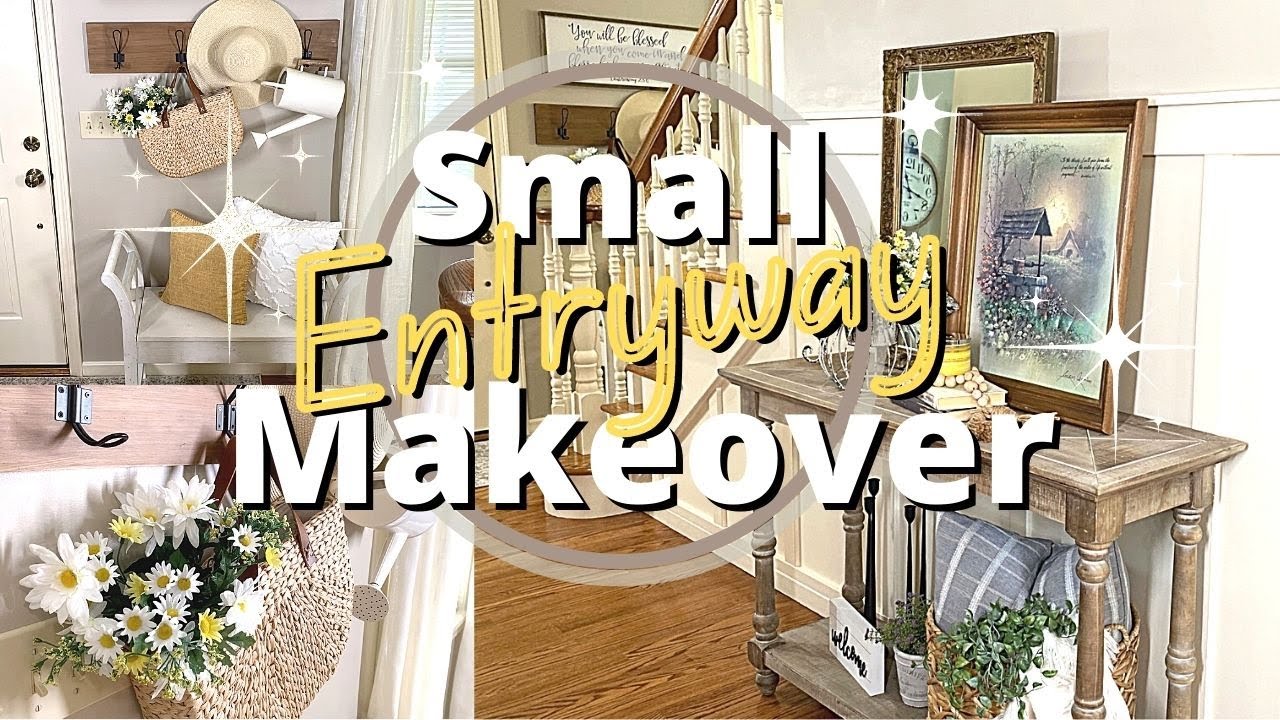 HOW TO DECORATE A SMALL ENTRYWAY | SUMMER FARMHOUSE FOYER DECOR IDEAS  | Entryway Makeover