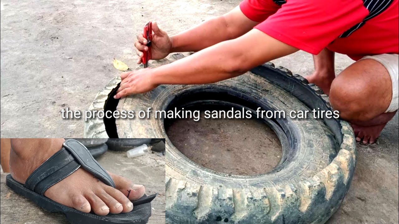 the process of making sandals with truck car tires