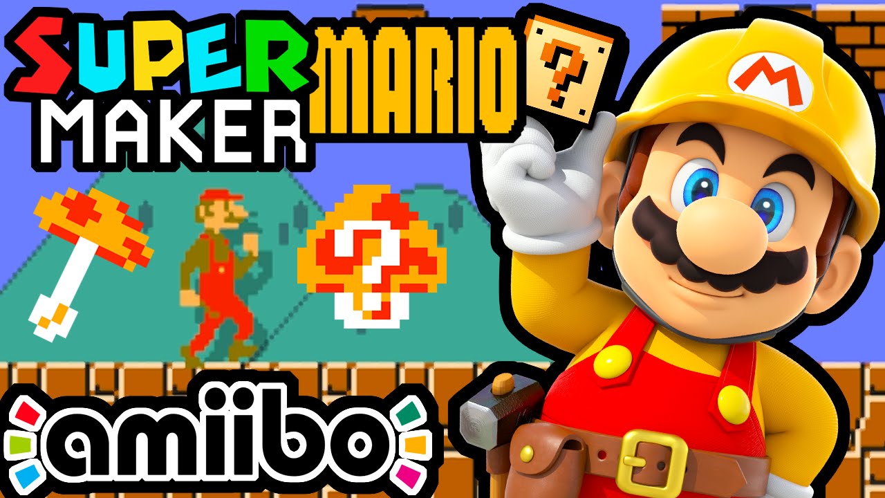 Super Mario Maker PART 1 Gameplay Walkthrough (Bowser Jr Amiibo, Skinny Mario, Splatoon Level) Wii U