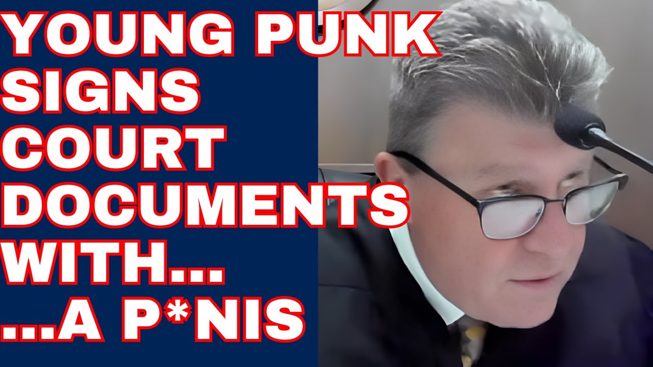 Young Punk Defendant Signs Court Documents With A P3nis