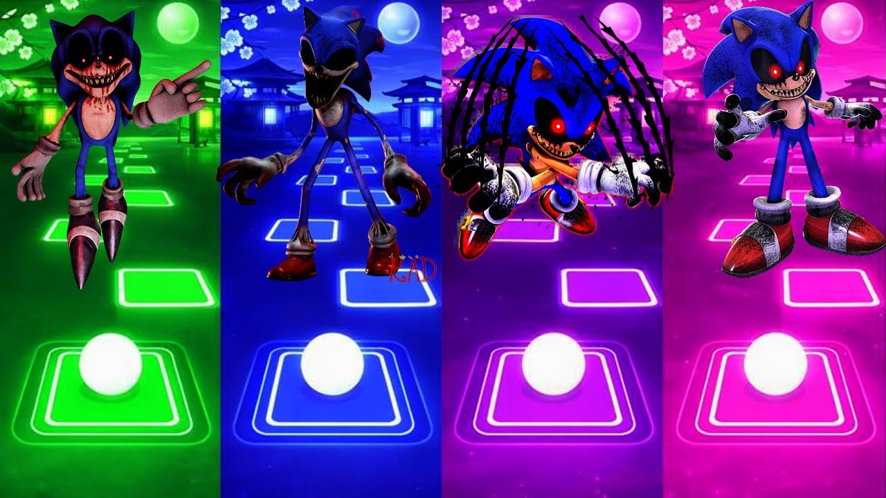 💙Sonic EXE💚Knuckles💜Sonic EXE💛Sonic EXE Tiles hop EDM Rush!