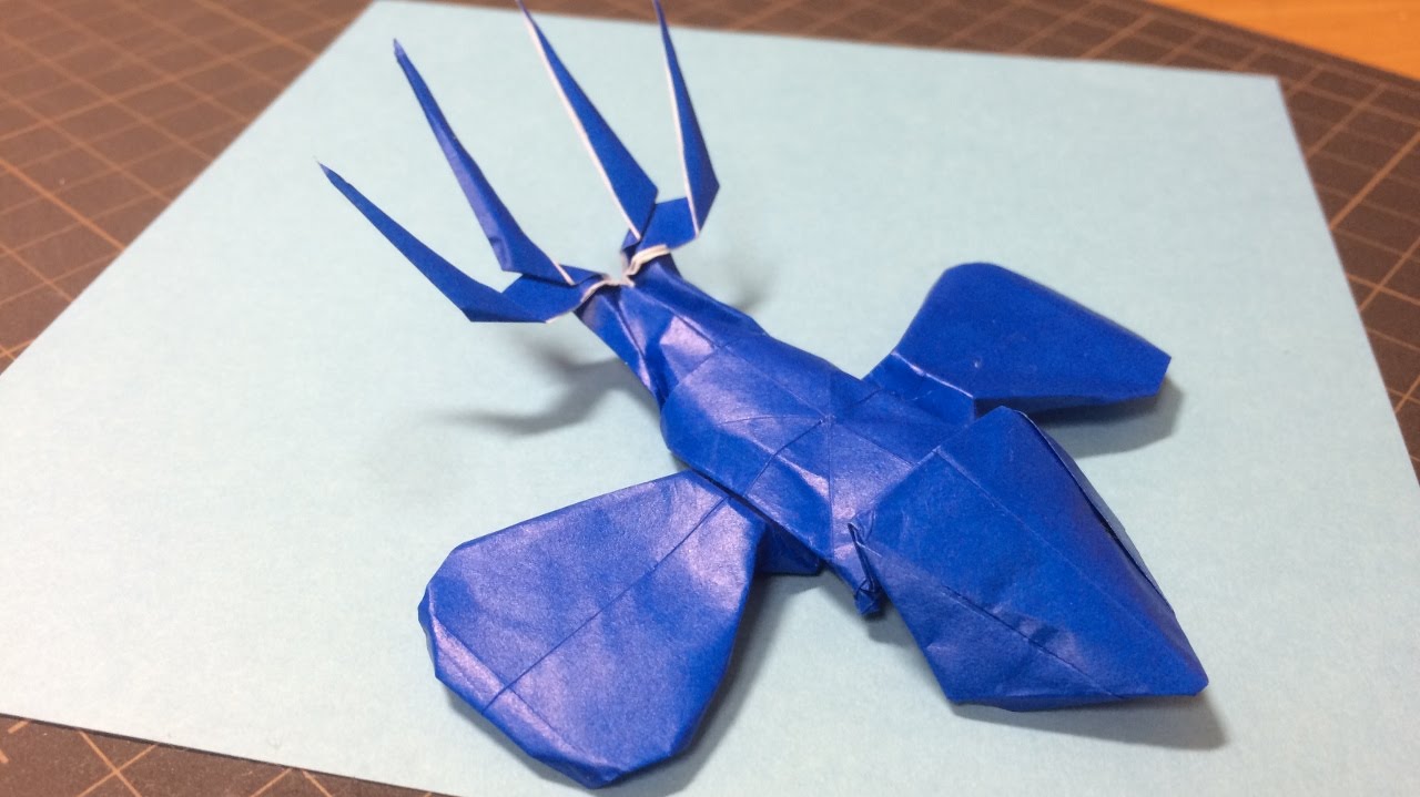 折りヅルを変形させて作るカイオーガ！ ポケモン オメガルビーアルファサファイア 折り紙 作り方 How to make Origami Pokemon Kyogre 종이접기