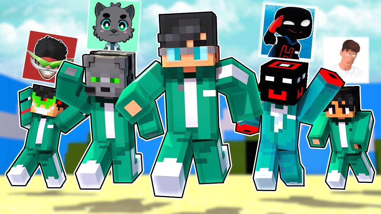 Me invitaron al Juego del Calamar en Minecraft con 100 Youtubers...