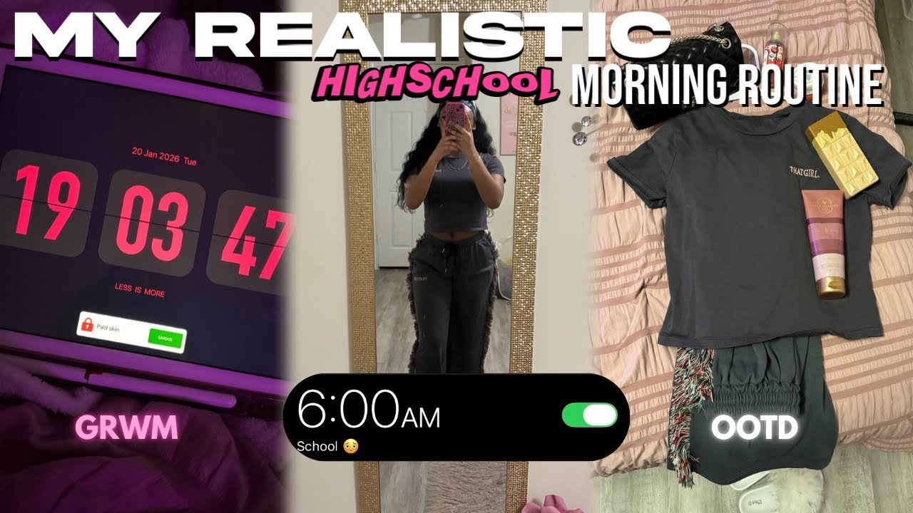 MY *REALISTIC* 6AM HIGH SCHOOL MORNING ROUTINE 🫧📚☀️ ! | grwm, chitchat, ootd etc