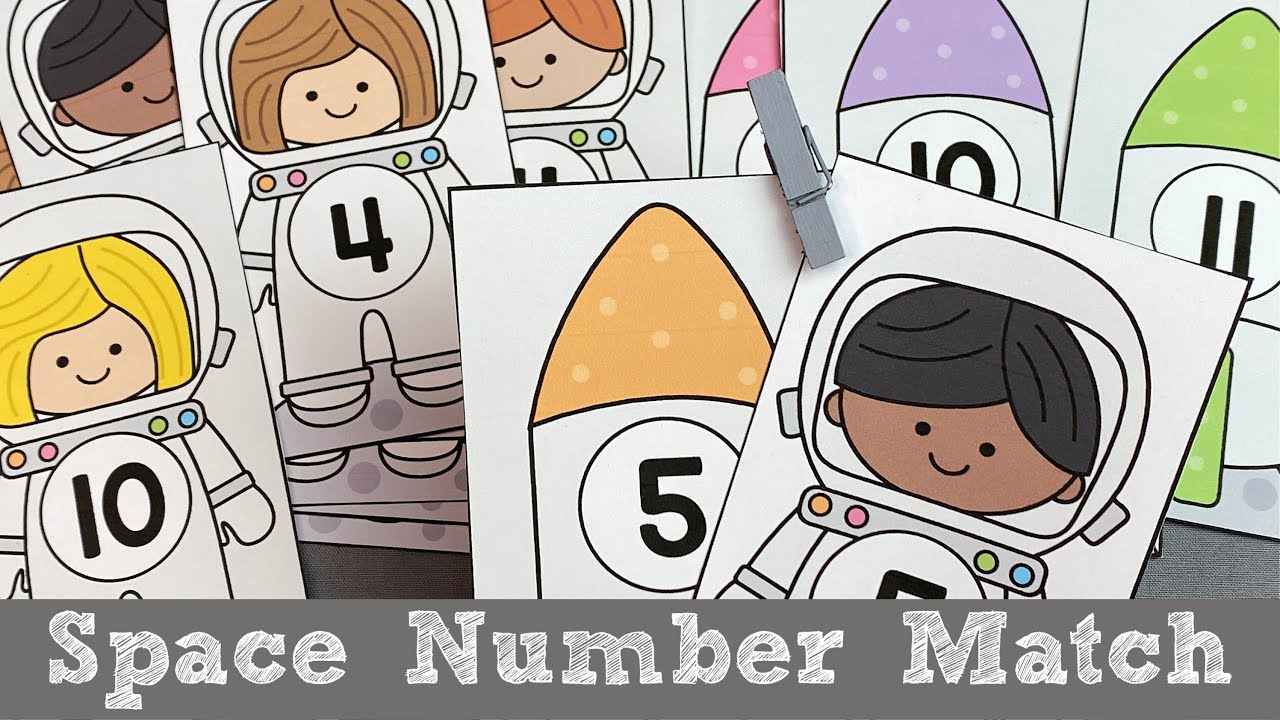 Space Number Match For Early Childhood Math