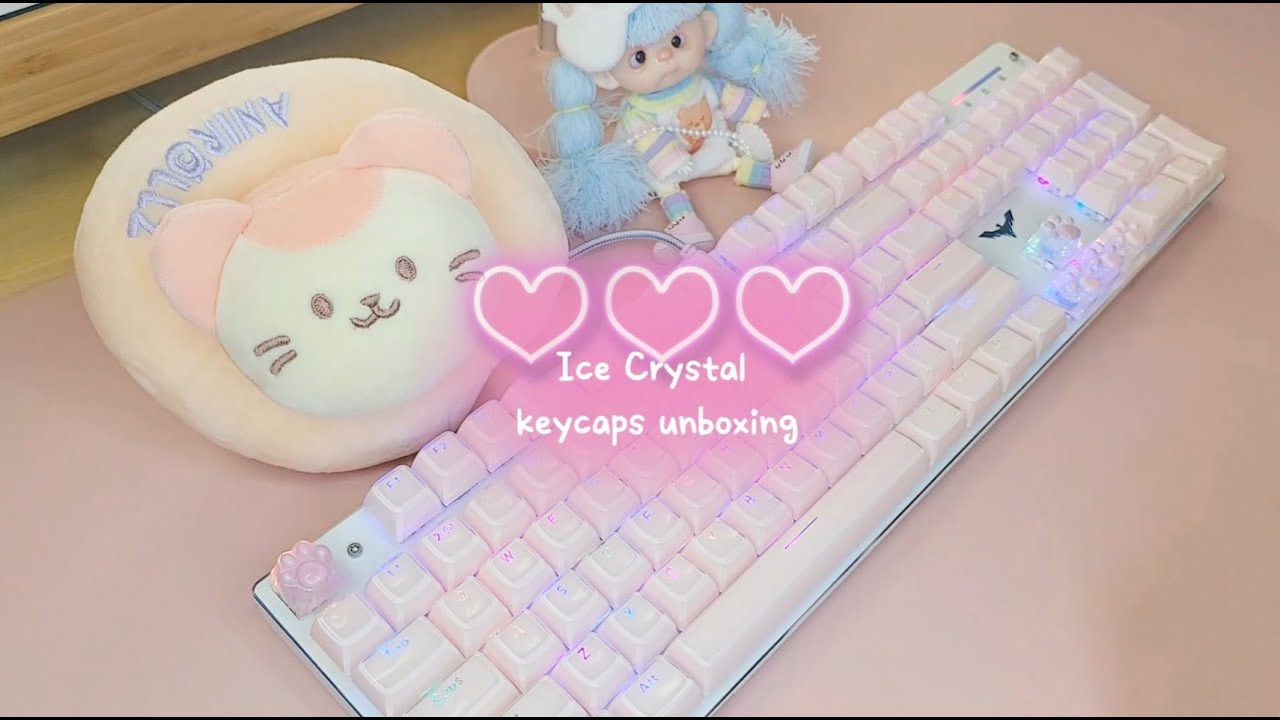 ☁️Unboxing Crystal Keycaps (Pink) |  Ice Crystal Keycap | OEM Profile | Backlit Keycaps