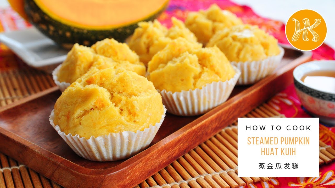 Steamed Pumpkin Huat Kuih Recipe 蒸金瓜发糕食谱 Easy Chinese Prosperity Cake Recipe | Huang Kitchen