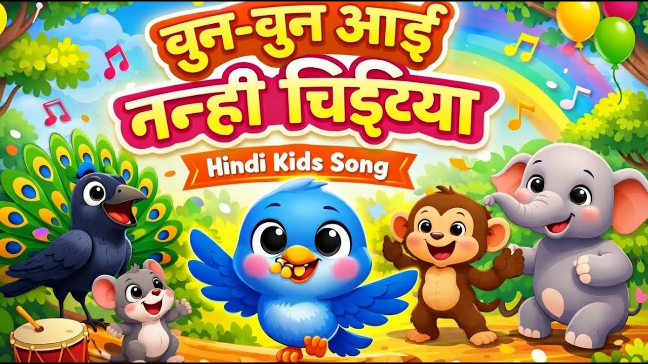 Chun Chun Aayi Nanhi Chidiya 🐦 | चुन चुन आई नन्ही चिड़िया |Kids Song | Nursery Rhyme | Poem | Cartoon
