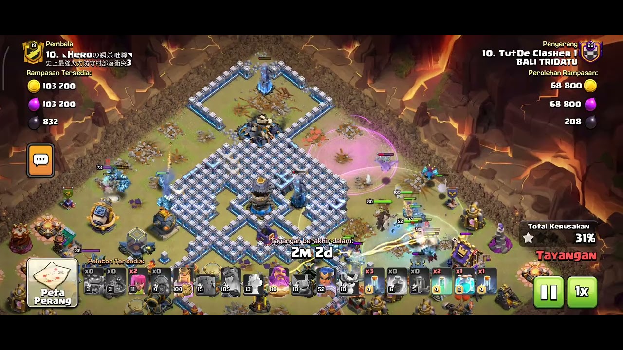 WAR 3 BINTANG !!! CLASH OF CLANS