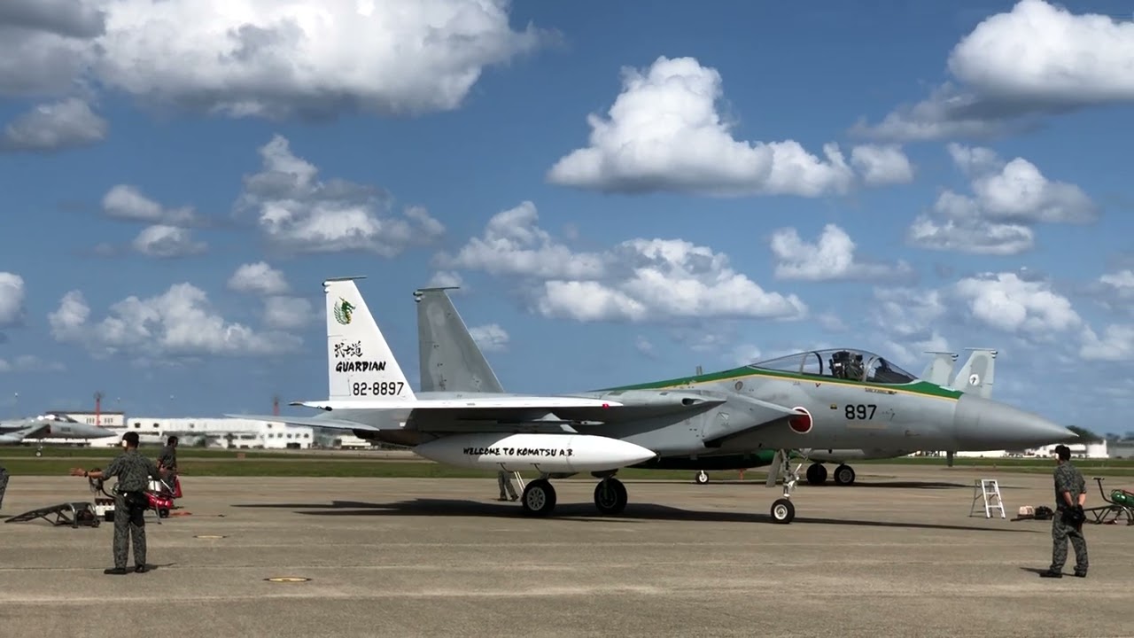 小松基地航空祭2023年　F-15 着陸後エンジン停止まで