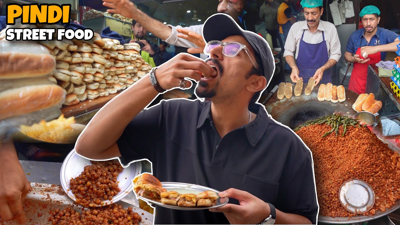 LETHAL STREET FOOD IN PAKISTAN - Fry Channy, Murgh Pulao & Burger in Rawalpindi