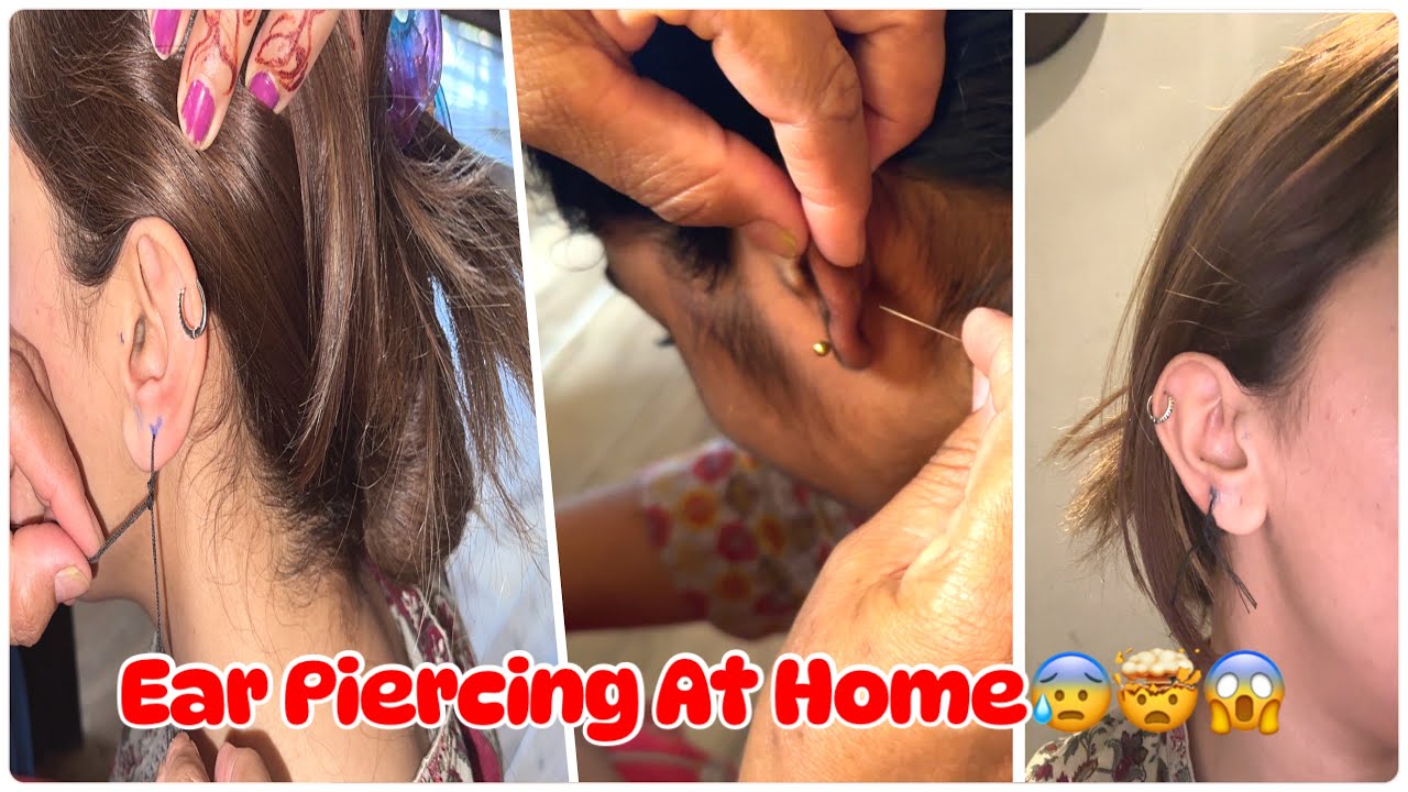 Ear Piercing At Home Full Vlog 2025😱😰😳😍