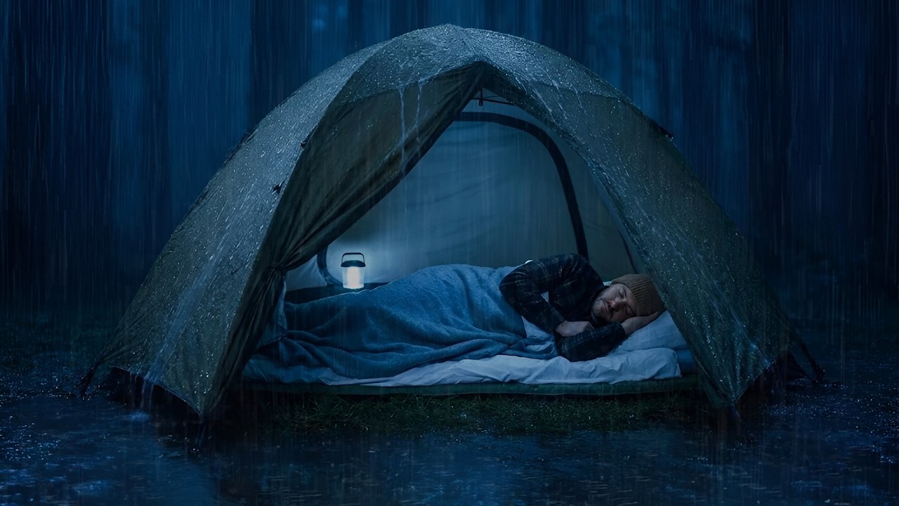 Torrential Rain on a Camping Tent 🌧️ Lost in the Forest for Deep Sleep