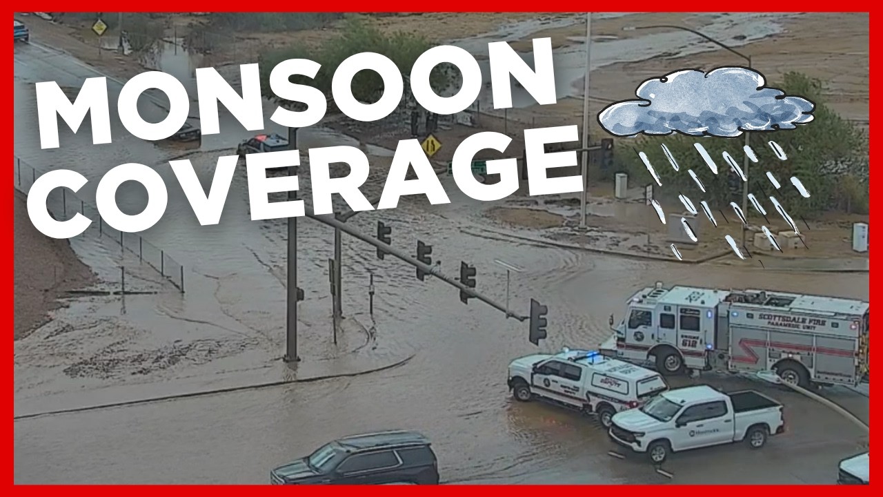 LIVE: Monsoon flooding traps cars in Scottsdale